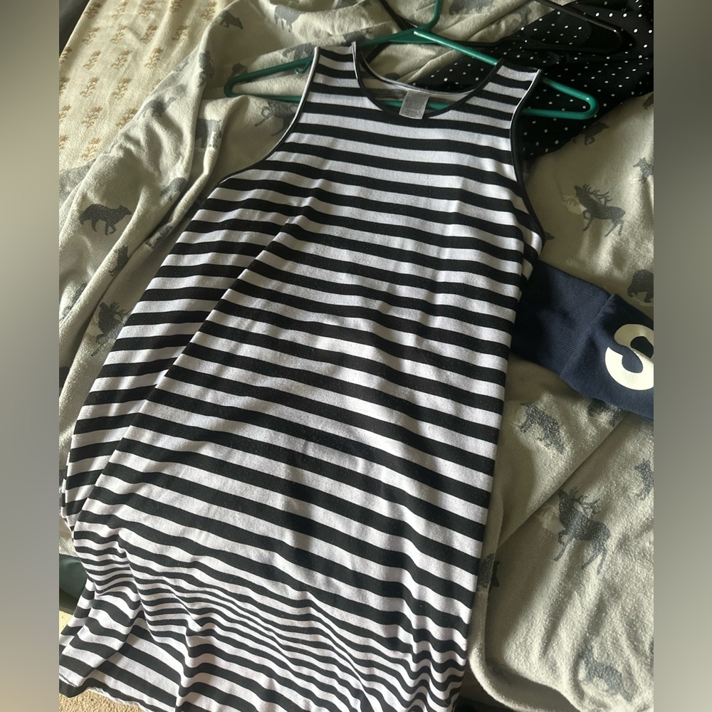 Black and White Striped Tank Dress